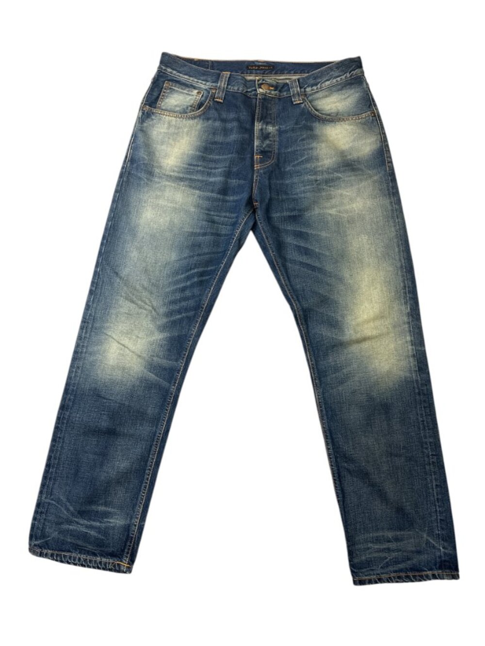 Nudie Jeans Steady Eddie Smokey Indigo Mens sz 36x32 Organic Cotton Denim